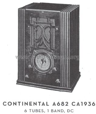Continental A682 ; Admiral brand (ID = 1600595) Radio