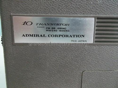 AM-FM Ten Transistor TH347 Japan 703; Admiral brand (ID = 2676228) Radio