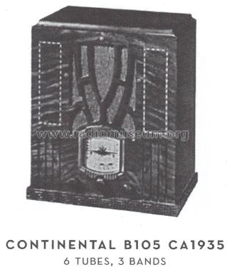 Continental B105 ; Admiral brand (ID = 1600599) Radio