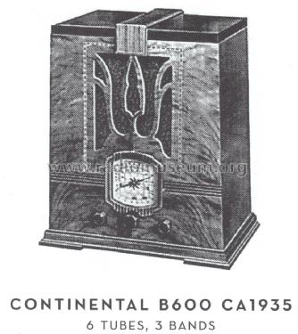 Continental B600 ; Admiral brand (ID = 1600616) Radio