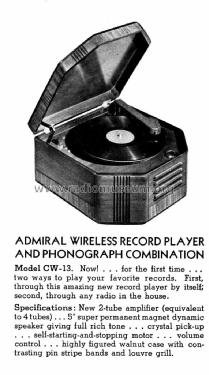 CW-13 ; Admiral brand (ID = 1100665) Ampl/Mixer