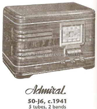 50 J6 ; Admiral brand (ID = 1681549) Radio