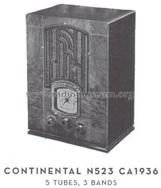Continental N523 ; Admiral brand (ID = 1600622) Radio