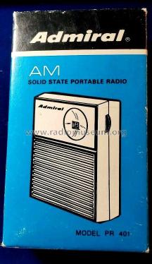 Portable Transistor PR-401 ; Admiral brand (ID = 2355052) Radio