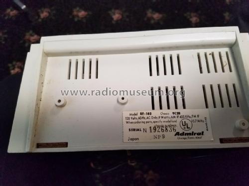 Solid State AM FM RF-103 ; Admiral brand (ID = 2405641) Radio