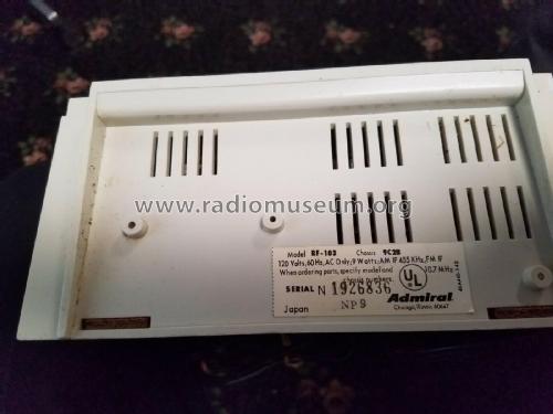 Solid State AM FM RF-103 ; Admiral brand (ID = 2405641) Radio