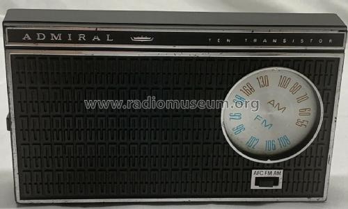 Ten Transistor Y821R Ch= 10H3 ; Admiral brand (ID = 2380199) Radio