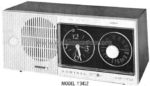 Y3411 'Balladier' Clock Radio Ch= 6W3A; Admiral brand (ID = 483823) Radio