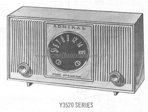 Y3523 Ch= 5L6; Admiral brand (ID = 1545809) Radio