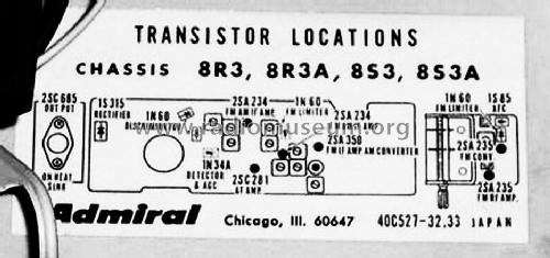 Solid State AM/FM YR703 Ch=8R3; Admiral brand (ID = 1394650) Radio