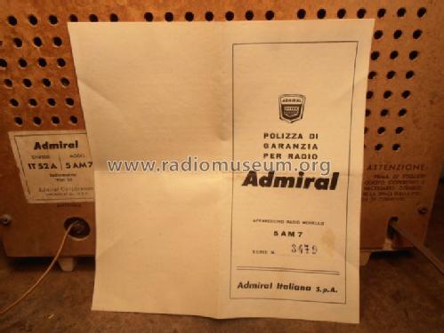 5AM Ch= IT52A; Admiral Italiana Spa (ID = 1583931) Radio