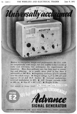 RF Signal Generator E2; Advance Electronics (ID = 2498547) Equipment