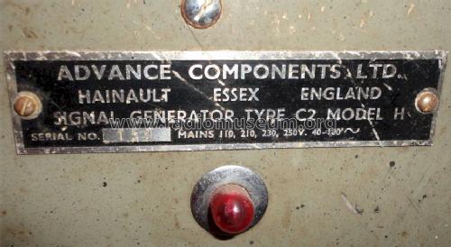 Signal Generator C2 Model H; Advance Electronics (ID = 1221156) Equipment