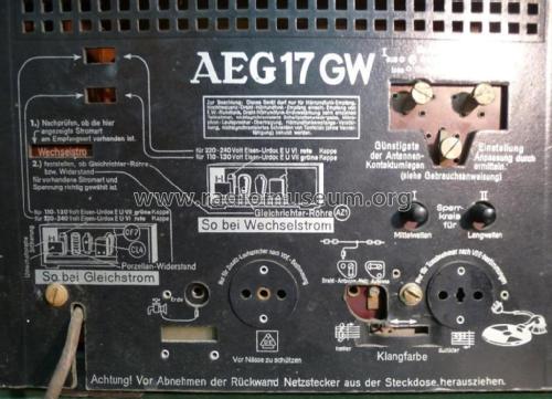 17GW ; AEG Radios Allg. (ID = 2027296) Radio