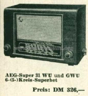 31WU; AEG Radios Allg. (ID = 514514) Radio