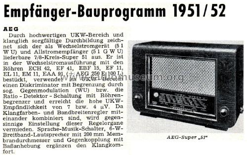 51WU; AEG Radios Allg. (ID = 2647302) Radio