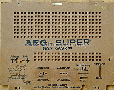 647GWK; AEG Radios Allg. (ID = 672611) Radio