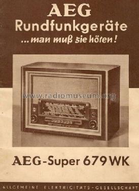 AEG-Super 679WK; AEG Radios Allg. (ID = 966267) Radio