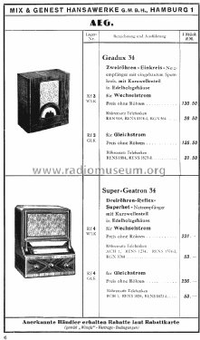 AEG Geadux 34WLK; AEG Radios Allg. (ID = 1579775) Radio