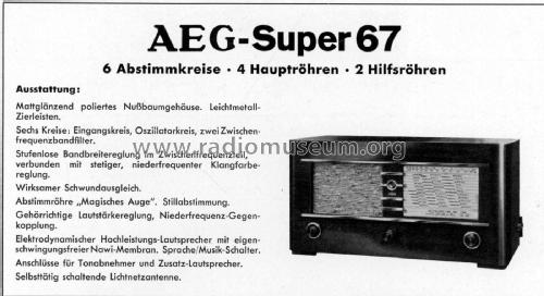 67W ; AEG Radios Allg. (ID = 1939138) Radio