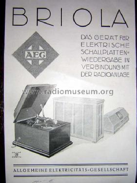 Briola II ; AEG Radios Allg. (ID = 308225) Ton-Bild