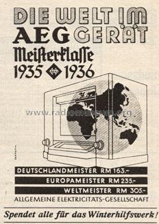 Deutschlandmeister 215GWL; AEG Radios Allg. (ID = 764559) Radio