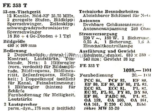 FE353T; AEG Radios Allg. (ID = 2648484) Télévision