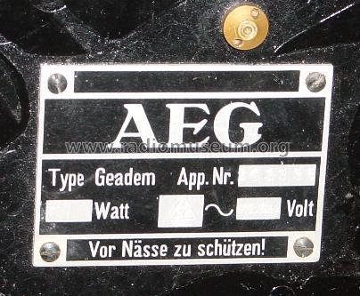 Geadem 2W ; AEG Radios Allg. (ID = 50002) Radio