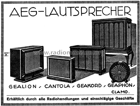 Gealion 1 und 4; AEG Radios Allg. (ID = 1775127) Speaker-P
