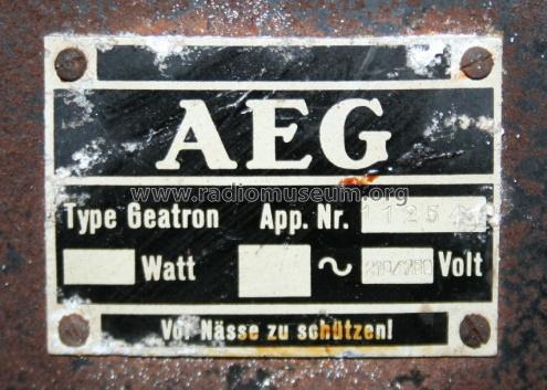 Geatron 3W; AEG Radios Allg. (ID = 281757) Radio