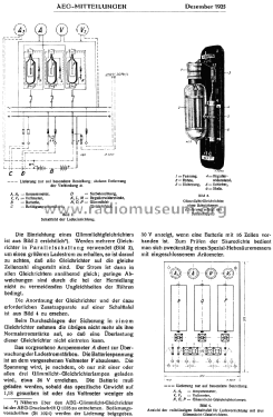 Glimmlicht-Gleichrichter ; AEG Radios Allg. (ID = 1602822) Power-S