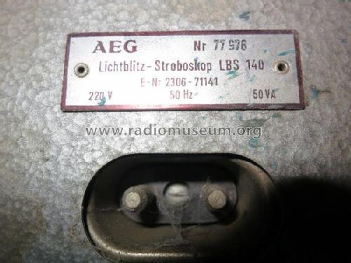 Lichtblitz-Stroboskop LBS140 - E-Nr. 2306-71141; AEG Radios Allg. (ID = 1750641) Ausrüstung