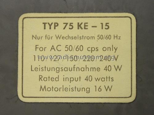 Magnetophon 75 75KE-15; AEG Radios Allg. (ID = 2186290) R-Player