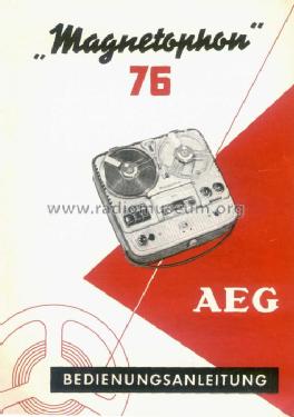 Magnetophon 76K de Luxe; AEG Radios Allg. (ID = 21953) R-Player