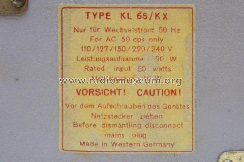 Magnetophon KL65KX; AEG Radios Allg. (ID = 1113000) R-Player