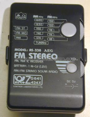 Solarzellen-Radio AS-338; AEG Radios Allg. (ID = 2696389) Radio