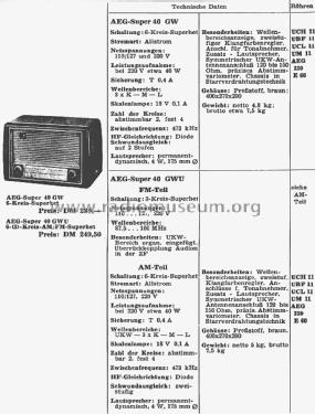 Super 40GW; AEG Radios Allg. (ID = 2648280) Radio