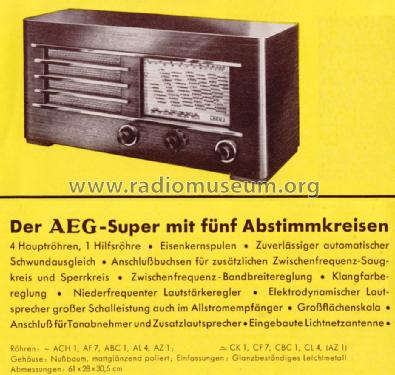Super 57W ; AEG Radios Allg. (ID = 1347936) Radio