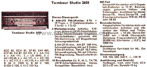 Tambour Studio 2650; AEG Radios Allg. (ID = 2841195) Radio