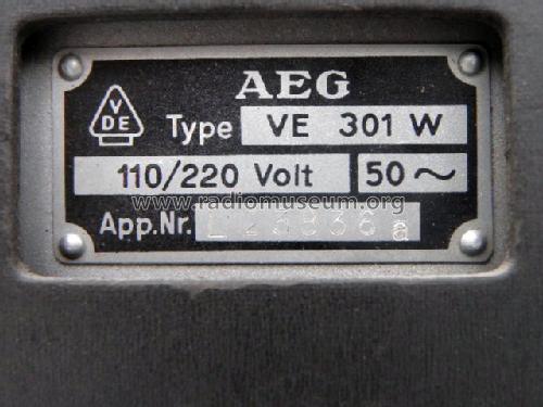 Volksempfänger VE301W; AEG Radios Allg. (ID = 1596740) Radio