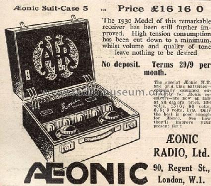 The 'Blenheim' Suitcase V ; Aeonic Radio Ltd. (ID = 1386258) Radio