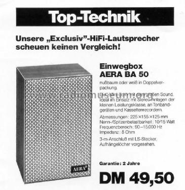 BA 50; AERA Rundfunk- und (ID = 1756264) Altavoz-Au