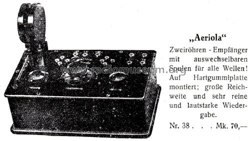 Zweiröhren-Empfänger Nr. 38; Aeriola Ges.m.b.H.; (ID = 2790356) Radio