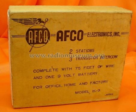 Transistorized Intercom IC-3; Afco Electronics, (ID = 1716364) Misc