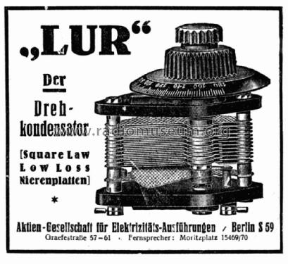 Drehkondensator LUR; AG für (ID = 1314482) Radio part