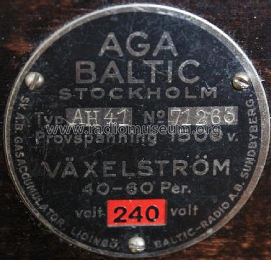 AH41; AGA and Aga-Baltic (ID = 1149396) Radio