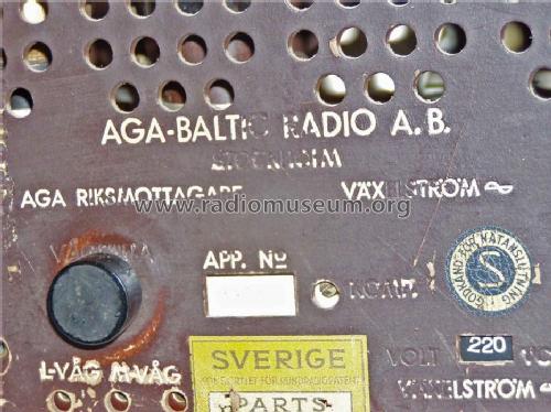 Riksmottagare ; AGA and Aga-Baltic (ID = 1403563) Radio