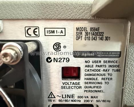 Spectrum Analyzer 9 kHz - 2.9 GHz 8594E; Agilent Technologies (ID = 3142366) Equipment