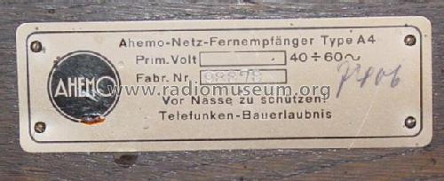 A4 ; Ahemo-Werkstätten; (ID = 58781) Radio