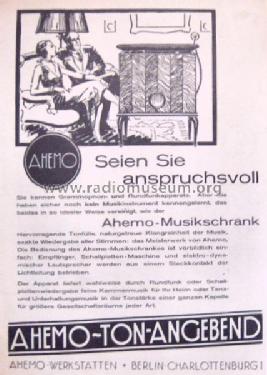 Musikschrank W; Ahemo-Werkstätten; (ID = 1789975) Radio